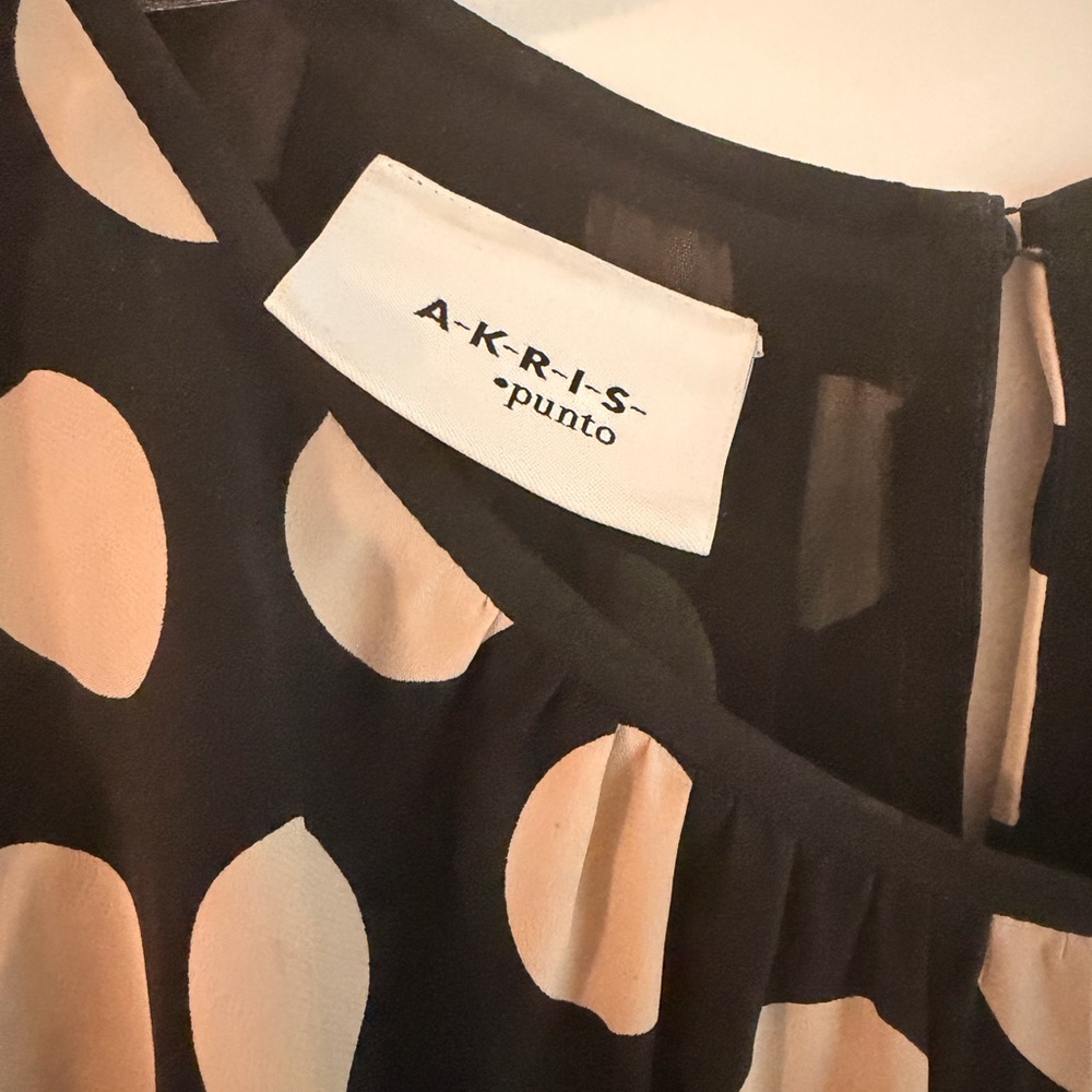 Akris Punto Black and Cream Polka Dot Dress
